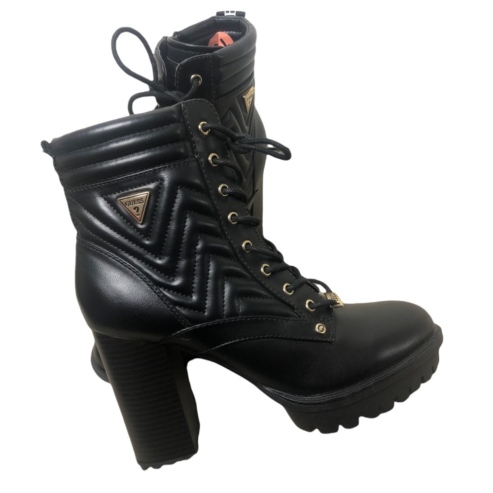 GUESS black Boots with laces and platform heel Manners Sz 10 - Picture 12 of 14